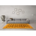thumbnail image 3 of Ahgly Company Indoor Square Checkered Yellow Modern Area Rugs, 4' Square, 3 of 4