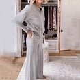 thumbnail image 6 of Towmus Women's 2 Piece Lounge Sets Casual Fall Travel Outfits Fashion Wide Leg Tracksuit V Neck Loungewear Baggy Comfy Sweatsuits, Grey, S, 6 of 8