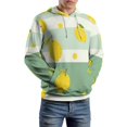 thumbnail image 5 of Lemons Striped Background Men's Women Vintage 3D Hooded Sweatshirt - All-Season Loose Fit Streetwear, 5 of 6