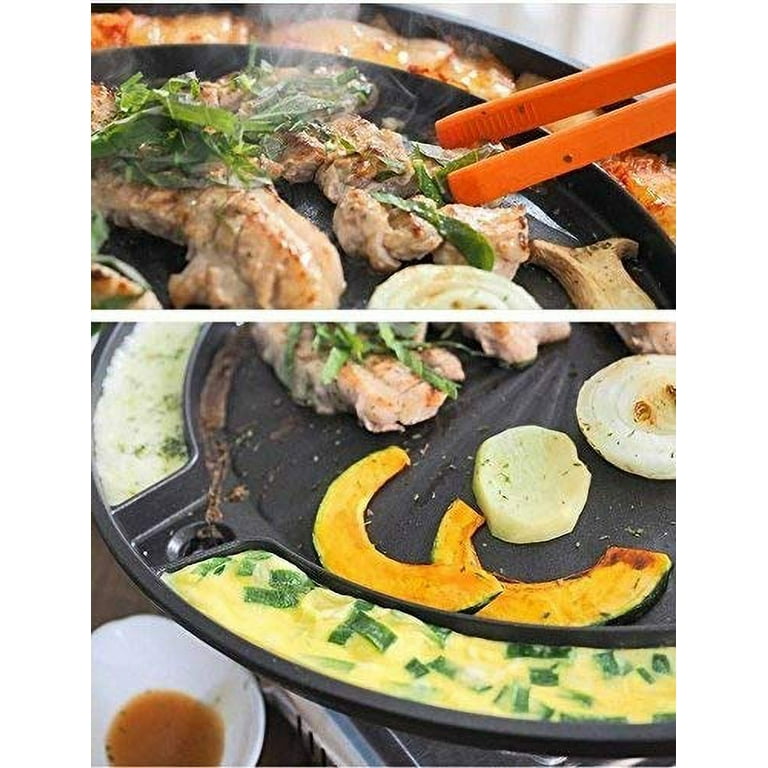 Queen Sense Korean BBQ Samgyeopsal Non-Stick All powerful Stovetop Grill  Pan - Drain grease system