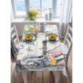 thumbnail image 3 of Happy Easter Rectangle Tablecloth, Spring Bunny Easter Eggs Floral Gray Wood Waterproof & StainResistant Tablecloth, Washable Oil-proof Table Cover for Dining/Party/Wedding/Camping/Buffet 52x70 In, 3 of 9