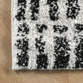 thumbnail image 3 of nuLOOM Orchid Treaded Striped Shag Area Rug, 7' 10" x 10', Black And White, 3 of 9