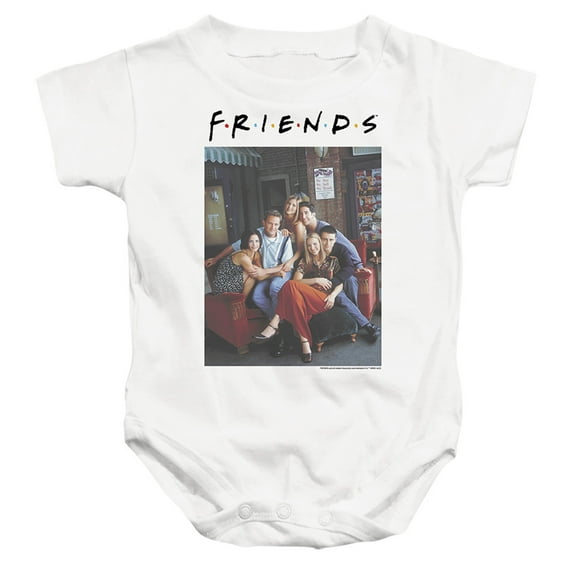 Friends Characters 2 Unisex Infant Snap Suit for Baby (12 Months) White