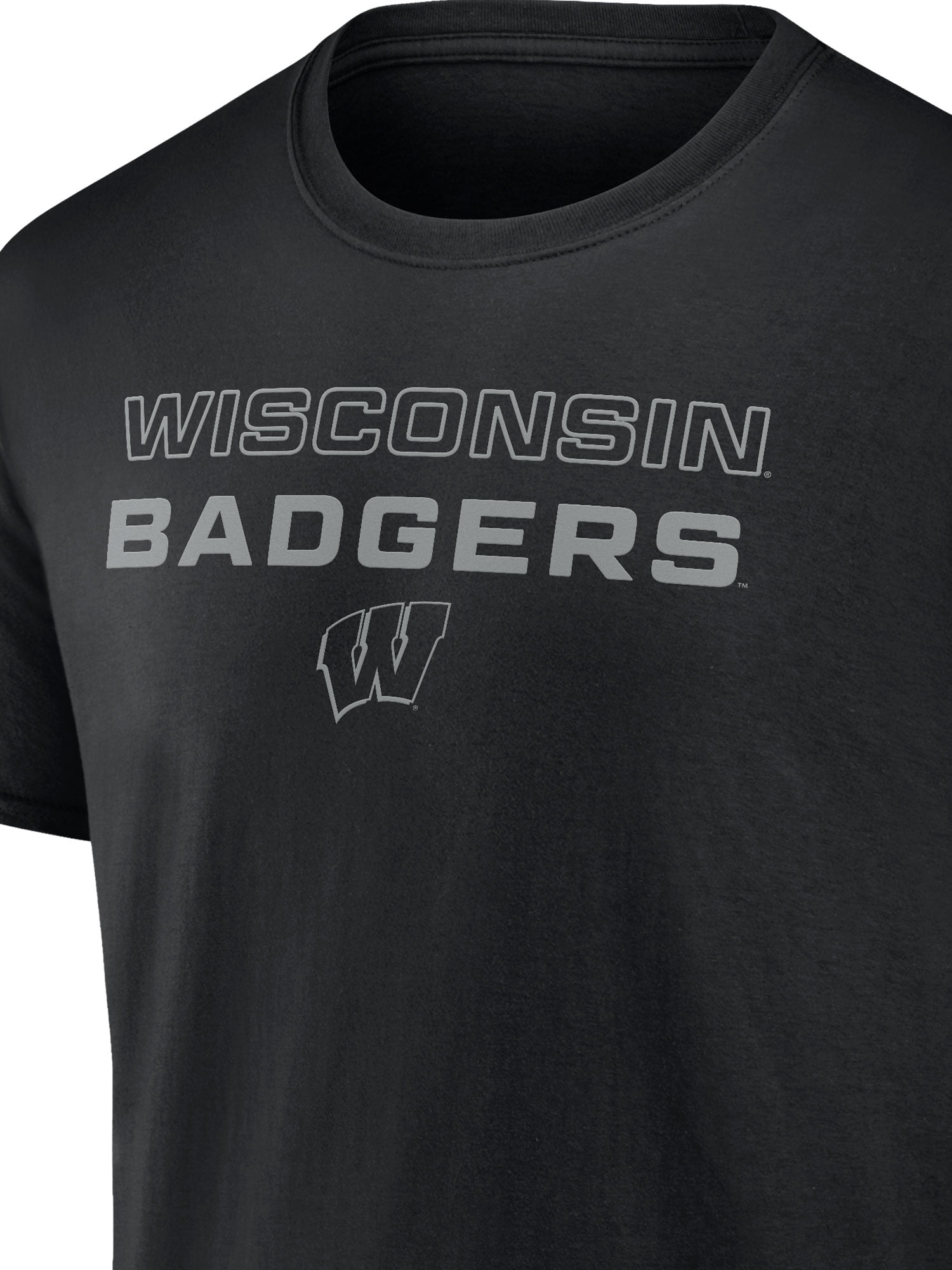 NCAA Wisconsin Badgers Men's Cotton Black Short Sleeve T-Shirt