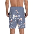 thumbnail image 3 of Naloa Watercolor Flowers Butterfly Men's Short Pajama Pants, Lounge Comfort Shorts with Elasticized Waistband and Side Pockets - X-Large, 3 of 9