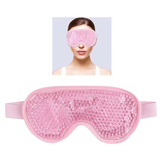 frío caliente para ojos la hinchazón ojos ojeras reutilizables con correa ajustable para viajes dormir relajación rosa Fernando Antifaz de Gel Portátil Frío Caliente