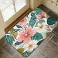 thumbnail image 2 of Boho Green Floral Bathroom Mat, Plant Leaves Bathroom Rug Decor, Modern Abstract Colorful Flower bath mats for bathroom non slip for Kitchen Bedroom Indoor decor 19x31in, 2 of 4