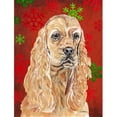 thumbnail image 1 of Carolines Treasures SC9584CHF Cocker Spaniel Red Snowflake Christmas Flag Canvas House Size, 1 of 4