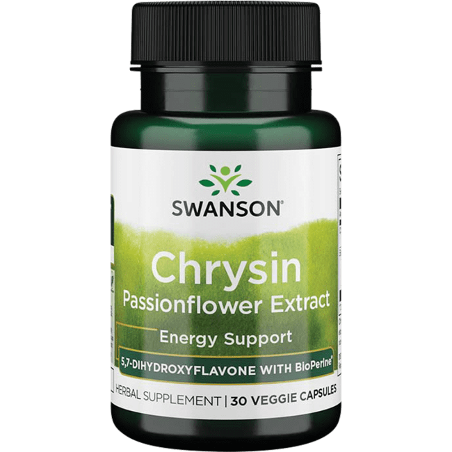Swanson Chrysin Passion Flower Extract 30 Veggie Capsules