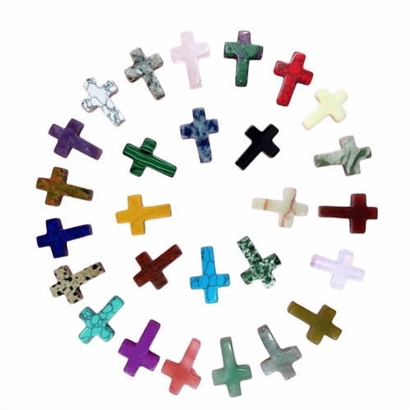 12 Piece Crystal Small Item Cross Design For Decorative Accents And Craft Projects Stone Material