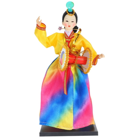 Korean Hanbok Doll Figurine Traditional Korean Handicraft Ornament For Home Office Decor Collectible Korean Hanbok Doll Korean Style Decoration