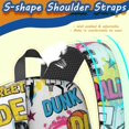 thumbnail image 4 of Basketball and Graffiti White Pattern 17" Waterproof Oxford School Backpacks for Teens, S-Shape Padded Straps, for School, Travel, Hiking, Camping, 4 of 4