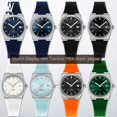thumbnail image 5 of Correa de reloj 1853 para TISSOT PRX T137.407/410 Super Player, correa de reloj de silicona de caucho para hombres y mujeres, 26 x 12 mm, extremo convexo, 5 of 5