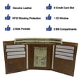thumbnail image 4 of RFID Genuine Leather Slim Mens Trifold Wallet With ID Window Front Pocket USA Series Wallet Gift Box, 4 of 22