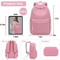 thumbnail image 3 of Mochila escolar BTOOP de pana para portátil de 17 pulgadas, color rosa, 3 of 8