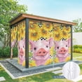 thumbnail image 6 of Outdoor Curtains for Patio Waterproof, Farmhouse Sunflowers Outdoor Privacy Panels Grommet, Country Watercolor Pig Black Plaid Blackout Outside Curtains for Porch/Cabana 54"x84", 1 Panel, 6 of 8