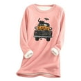 thumbnail image 2 of Chemises de Nuit pour Femmes à Col Rond, Manches Longues, Imprimé d'Halloween, Hauts en Molleton d'Automne, 2 of 6
