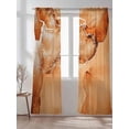 thumbnail image 2 of Sheer Curtains 96 Inches Long 2 Panels Set for Living Room, Marble Burnt Orange Semi Sheer Curtains for Windows, Modern Abstract Ink Painting Luxury Voile Window Treatments Rod Pocket Curtain, 2 of 7