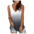 thumbnail image 2 of LSLJS Tops Débardeurs pour Femmes Débardeurs pour Femmes Décontractée Impression V-Cou Gradient Manches Vestes Molletonnées Blouses, 2 of 4