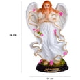 thumbnail image 2 of Polymarble Handcrafted Angel Idol Decorative Statue Figurine/Decoration Showpiece Statue (Approx. 26 cm X 15 cm X 9 cm), Multicolour, Pack of 1, 2 of 5
