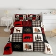 thumbnail image 2 of jejeloiu Woodland Animal Bear Full Size Comforter Sets,Jungle Wildlife Moose Bedding Sets For Adults Reversible 3-Piece, 2 of 8