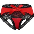 thumbnail image 1 of Bragas de encaje sexys para mujer, calzoncillos con lazo, lencería de medianoche, ropa interior hipster, tallas S-3, 1 of 5