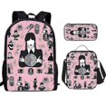 thumbnail image 1 of Wednesday Addams Backpack Three-piece Set Student School Bag Canvas Bag V, 1 of 4
