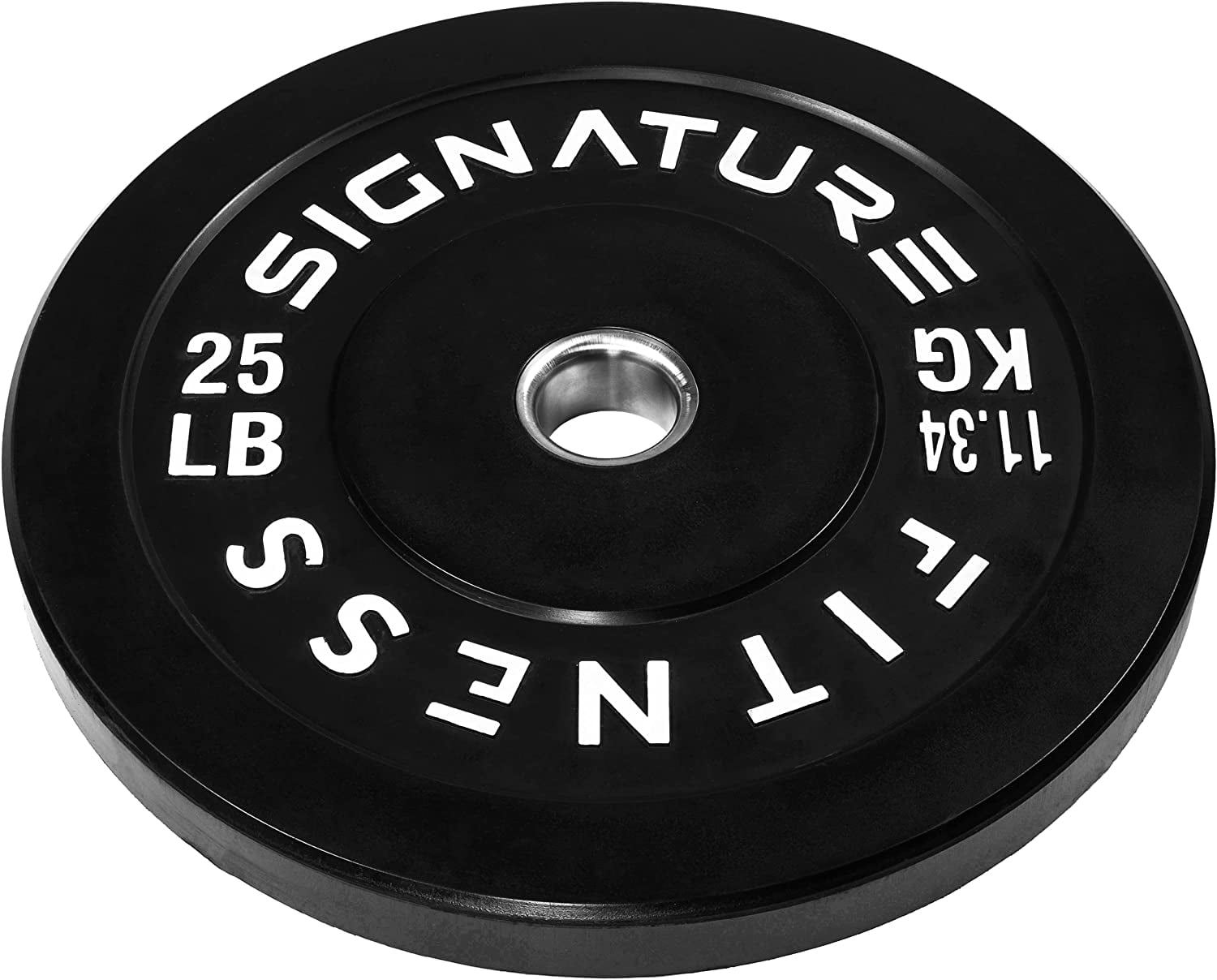 Signature Fitness 2 In. Olympic Bumper Plate Weight Plates with Steel Hub - 100% Virgin Rubber