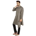 thumbnail image 3 of Atasi Indian Designer Kurta For Mens Party Wear Solid Color Ethnic Long Shirt, 3 of 7