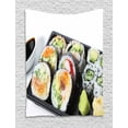 thumbnail image 1 of Wasabi Tapestry, Macro Food Photography with Traditional Assorted Sushi Plate with Soy Sauce Print, Wall Hanging for Bedroom Living Room Dorm Decor, 60W X 80L Inches, Multicolor, by Ambesonne, 1 of 2