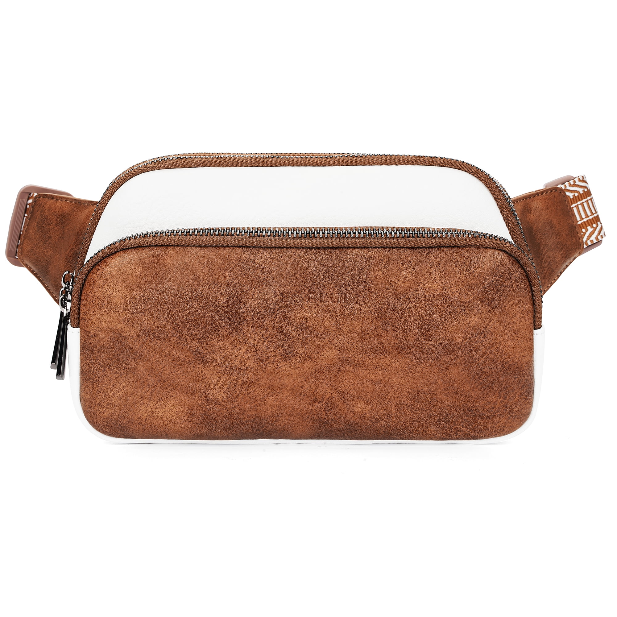 HKCLUF Belt Bag for Women Vegan Leather Mini Belt Bag With Adjustable Strap Unisex Triple Zip Small Cross Body Fanny Pack