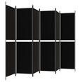 thumbnail image 2 of vidaXL 6-Panel Room Divider Black 300x200 cm Fabric, 2 of 5