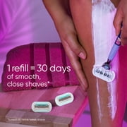 Gillette Venus Miami Midnight Extra Smooth Sensitive Razor Handle, 2 Refills, 1 Shower Hook