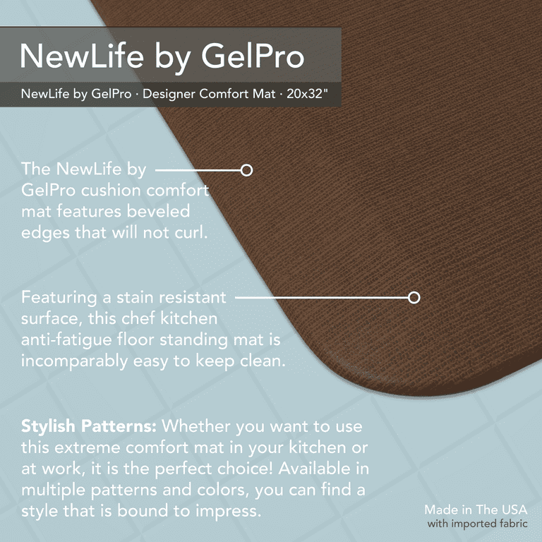 Newlife by GelPro Designer Comfort Kitchen Mat - 20x48 - Grasscloth Khaki