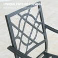 thumbnail image 4 of Ulax Furniture Patio Stacking Metal Dining Arm Chairs with Steel Slat Seat, Set of 2, 4 of 11
