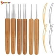 thumbnail image 2 of Spencer 5Pcs Bamboo Handle Dreadlock Crochet Hook Needle Tool Braiding Hair Making Tool for Braid Craft, 2 of 8