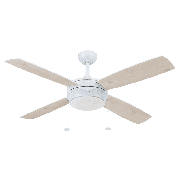 Prominence Home 52" Kailani Bright White Ceiling Fan, Pull Chain, 4 Blades