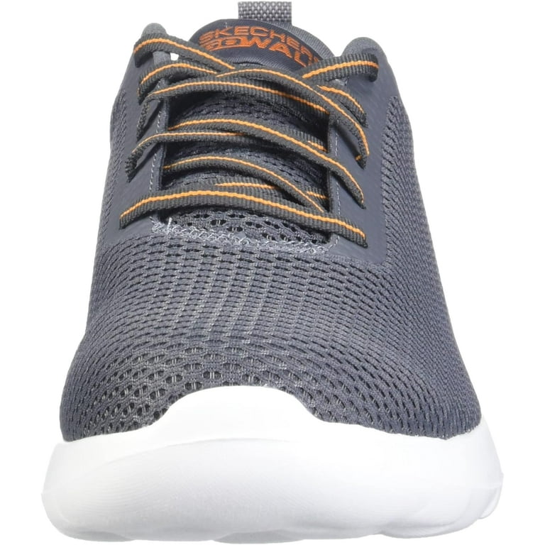 Skechers Men s Go Walk Max Medium 11.5 Charcoal Orange Walmart