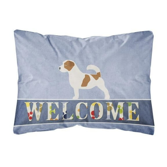 Carolines Treasures BB5511PW1216 Jack Russell Terrier Welcome Canvas Fabric Decorative Pillow, 12H x16W, multicolor