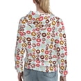 thumbnail image 7 of Fotbe Colorful Donuts Pattern Womens Long Sleeve Hoodie, Pullover Hooded Sweatshirt, Kangaroo Pocket Hoodie with Eye-catching Drawstrings-XX-Large, 7 of 7