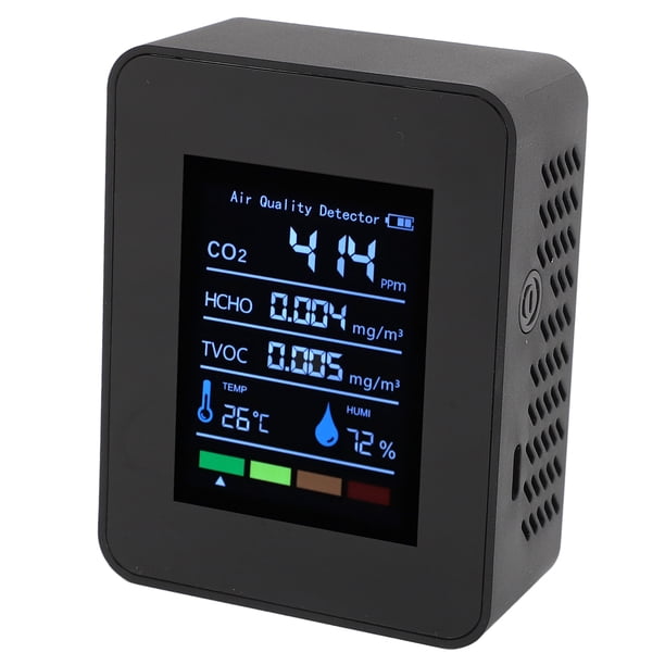 Monitor De Aire 5 En 1, Medidor De CO2/HCHO/TVOC/temperatura/humedad, Detector Inteligente De Aire Con Pantalla A Color, Para El Hogar, Oficina, Escuela