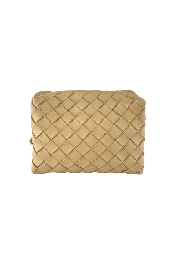 Pre-Owned Bottega Veneta Mini Loop Leather Shoulder Bag, Beige, Women's, Z9535