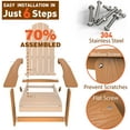 thumbnail image 4 of WINSOON All Weather HIPS Folding Adirondack Chair Outdoor Patio Chair, Teak Finish, 4 of 7