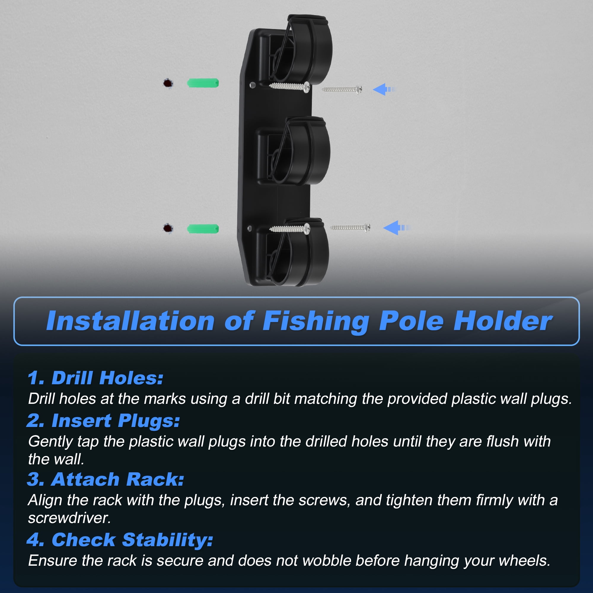 Unique Bargains Fishing Rod Holder for Car Black 3 Rods 2 Pcs