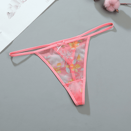 Fulorrnie Underwear for Women Breathable Thong Seamless Comfort Panties Cute Hipster Stretchable Panty  Watermelon Red  M