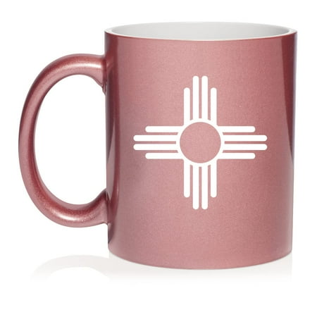 

New Mexico Sun Symbol Ceramic Coffee Mug Tea Cup Gift (11oz Rose Gold)
