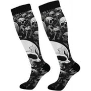 Bestwell Terrifying Skull Compression Socks Women Men Knee High Stockings 1Pair for Sports,Running,Travel280