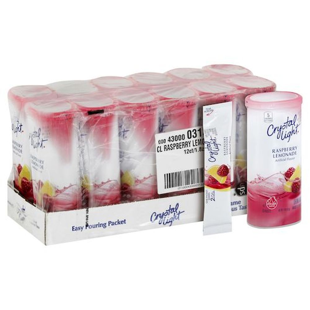 Crystal Light Lemonade Raspberry Drink Mix, 1.8 Ounce -- 12 per Case.