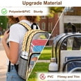 thumbnail image 7 of SEANATIVE See Through School Backpack for Kids Clear Transparent Bookbag Heavy Duty PVC Daypack Back to School Essential for Boys Girls Children, Mushroom Butterfly Polka Dots Beige, 7 of 7