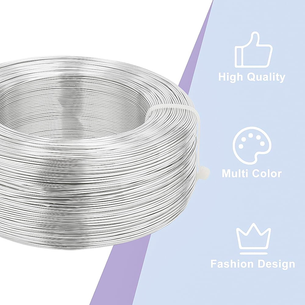 Round Anodized Aluminum Wire for Jewelry Making Silver 20 Gauge 0.8mm about 984.25 Feet(300m)/500g DIY